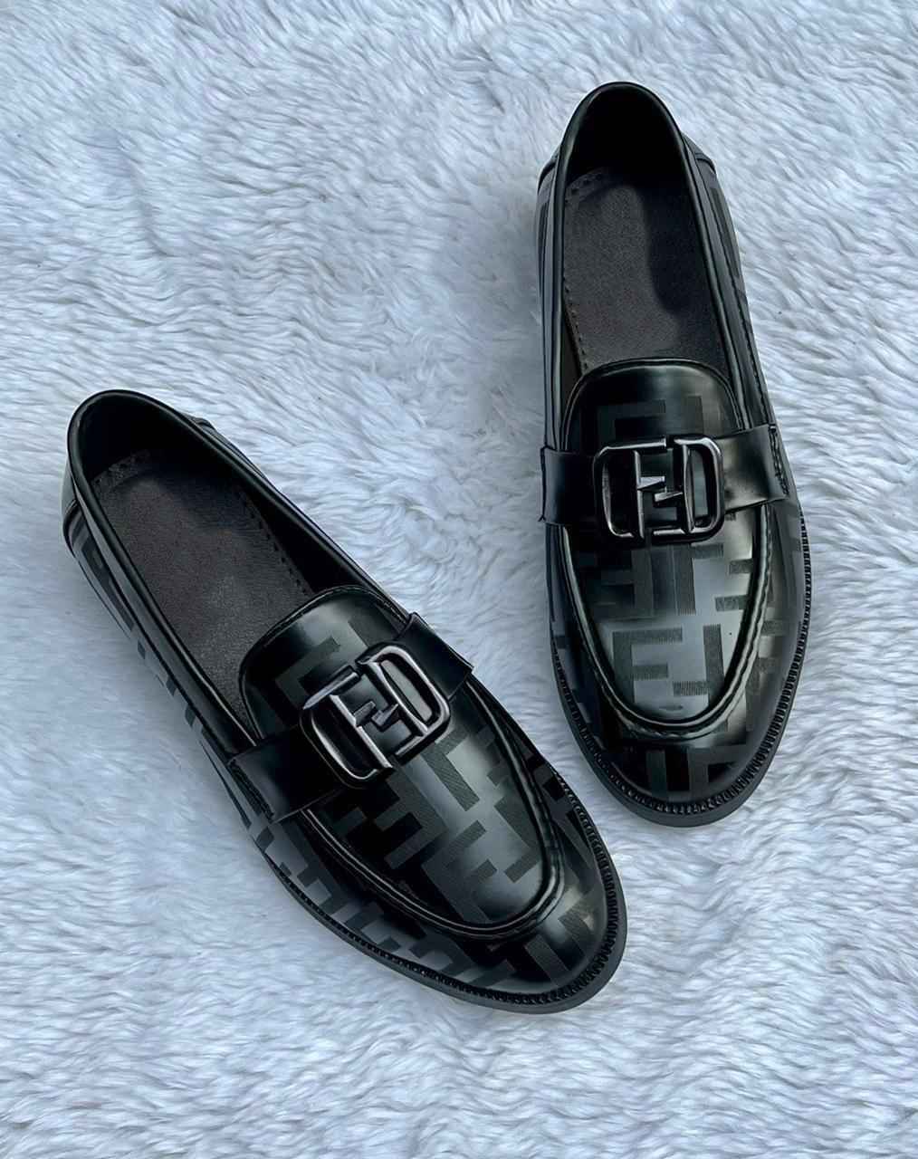 Stylish Pattern Embossed Leather Moccasins with Buckle Design Shoes for Men by FunkyTradition