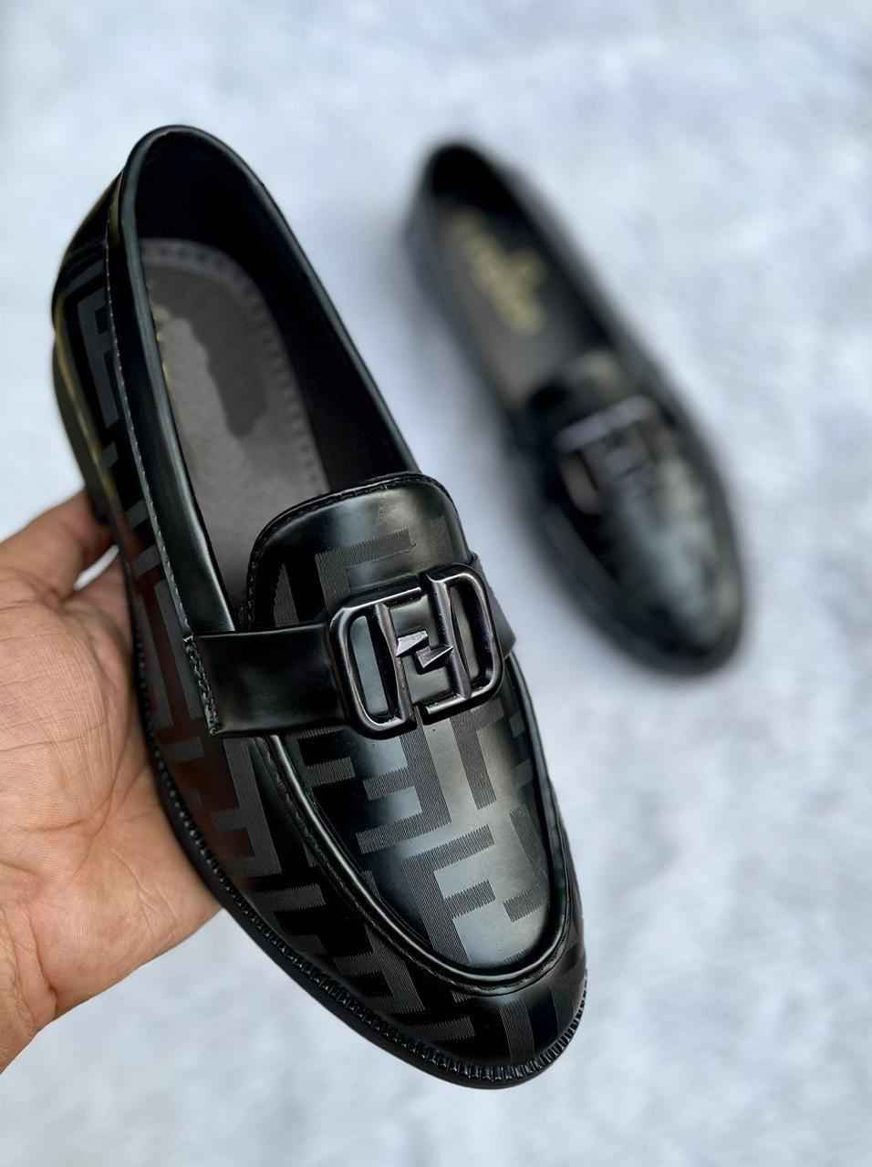 Stylish Pattern Embossed Leather Moccasins with Buckle Design Shoes for Men by FunkyTradition