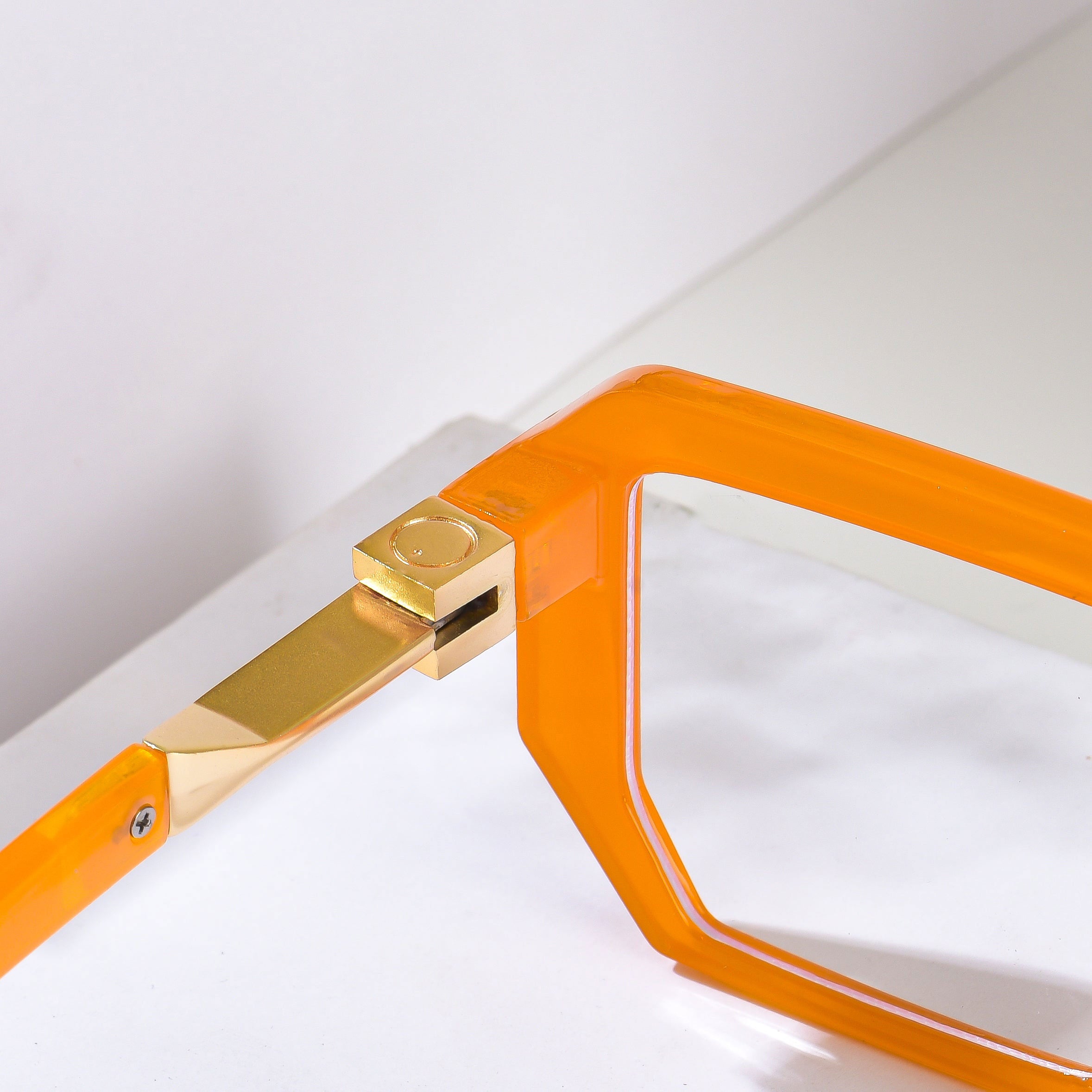 Vibrant Orange Square Eyeglasses | Modern & Chic Clear Frame Glasses