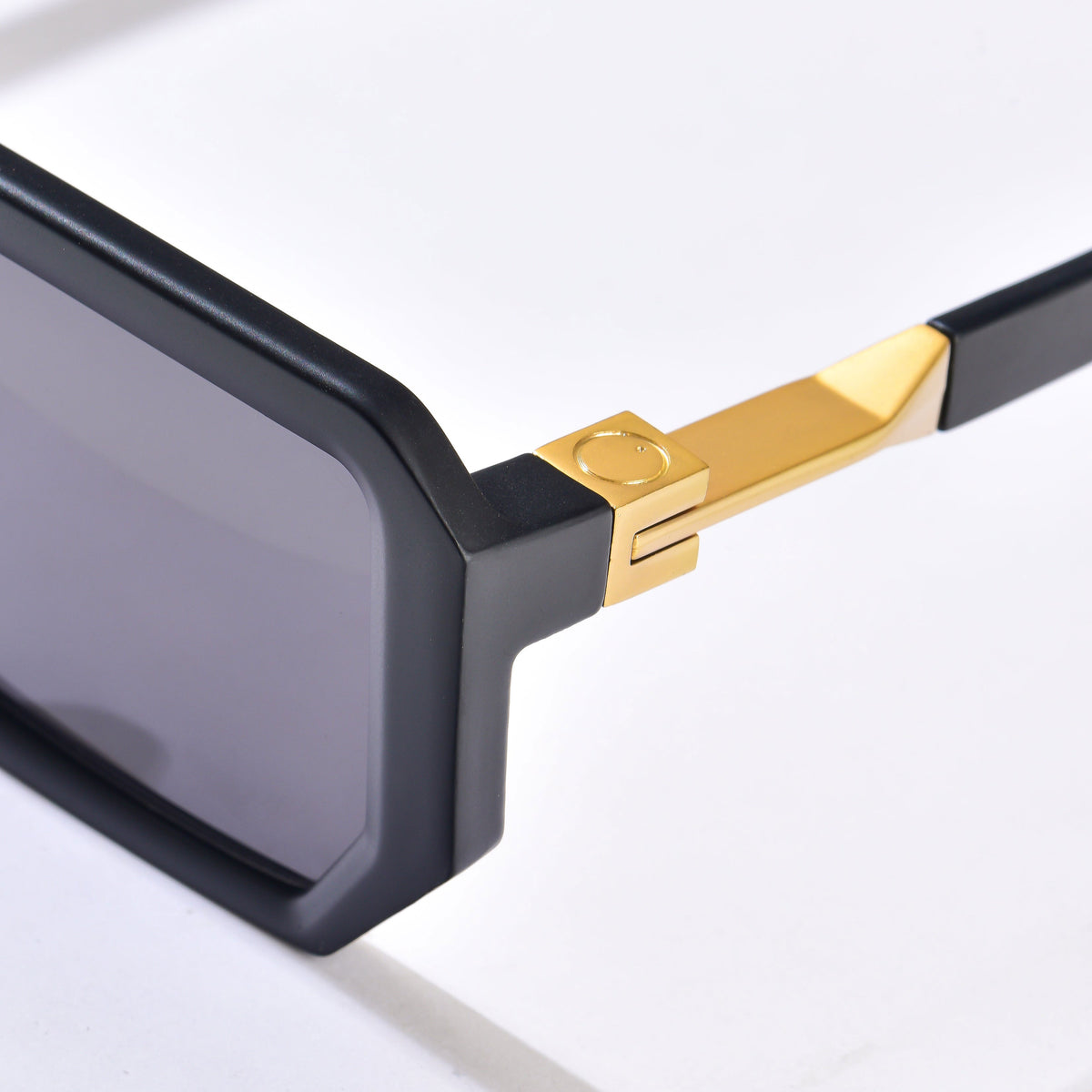 Modern Rectangle Sunglasses | Black & Gold Accents | Stylish Shades