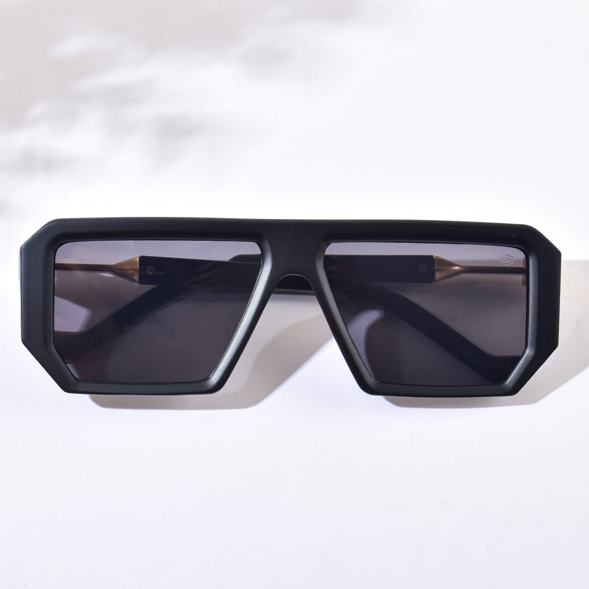 Modern Rectangle Sunglasses | Black & Gold Accents | Stylish Shades