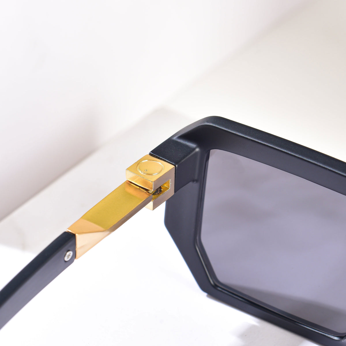 Modern Rectangle Sunglasses | Black & Gold Accents | Stylish Shades