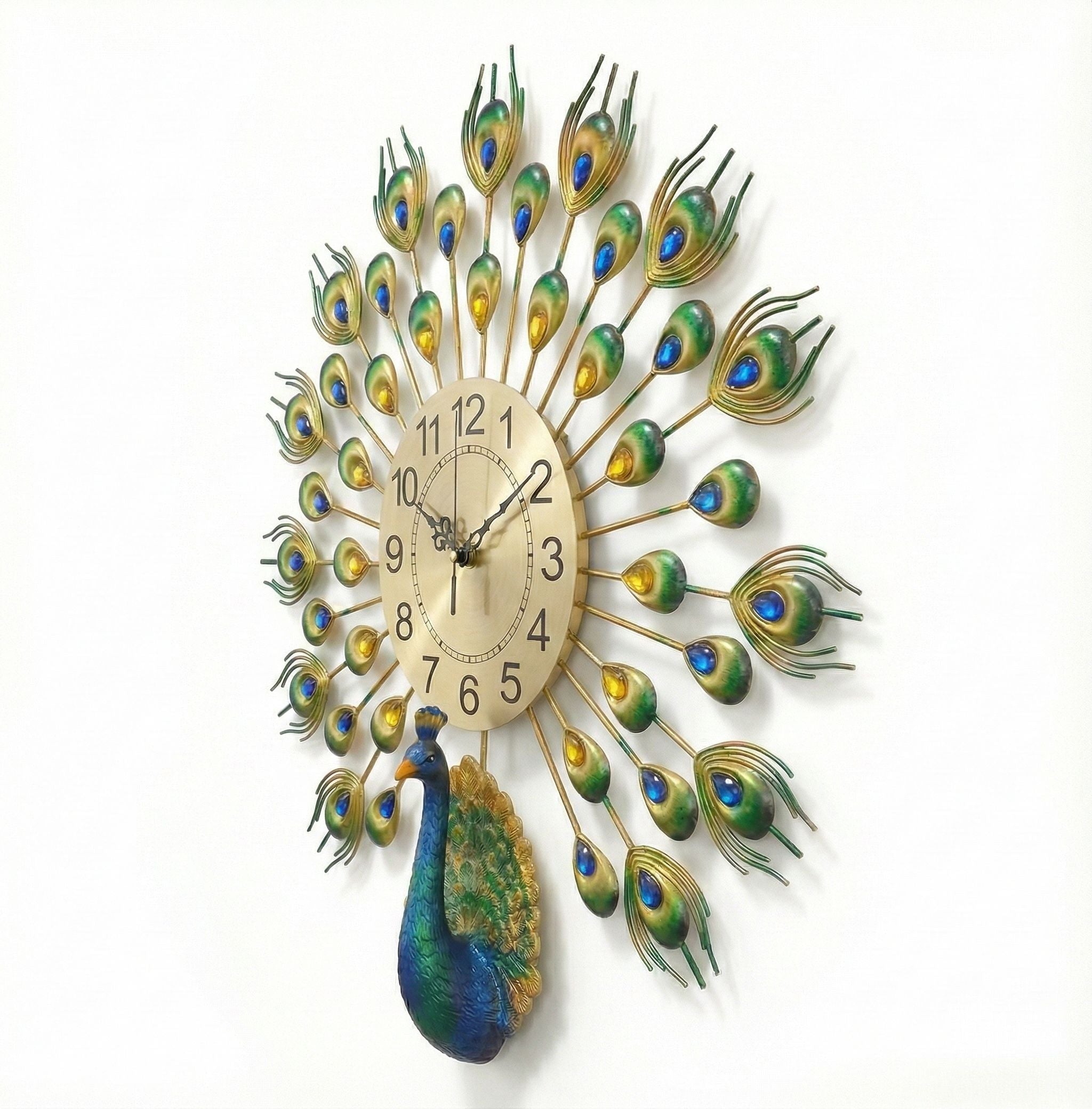 Premium Peacock Design Decorative Wall Clock for Home Decor - Big Size (55cm x 55cm)