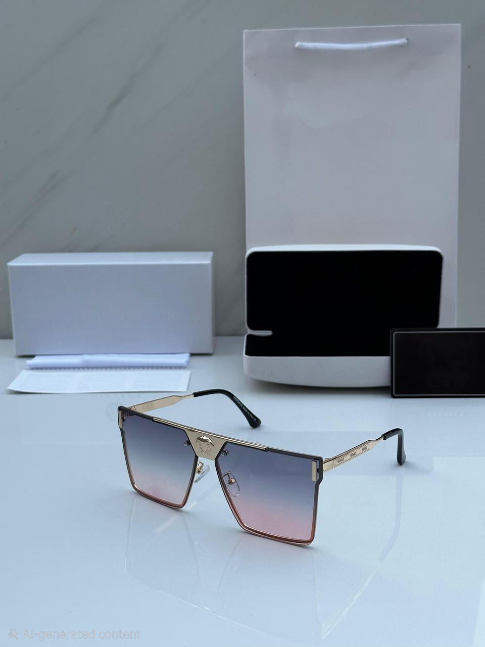 The Urban Edge Pink Purple Gradient Square Sunglasses UV400