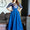 Turquoise Blue Woven Designer Wear Floor Length Gown- Adiba Fashion