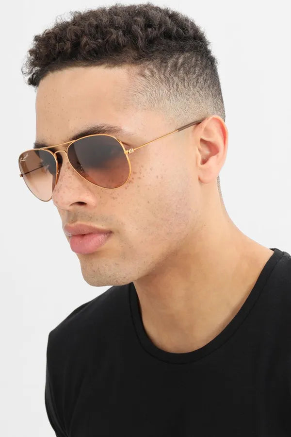 UV-Protected Gold Brown Aviator Sunglasses for Men & Women- FunkyTradition