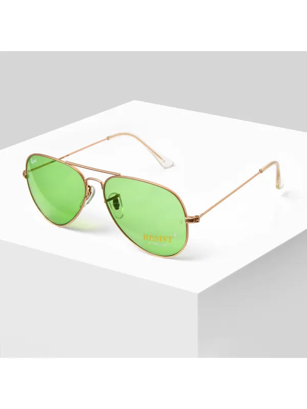 UV-Protected Gold Green Night Vision Aviator Sunglasses for Men and Women- FunkyTradition