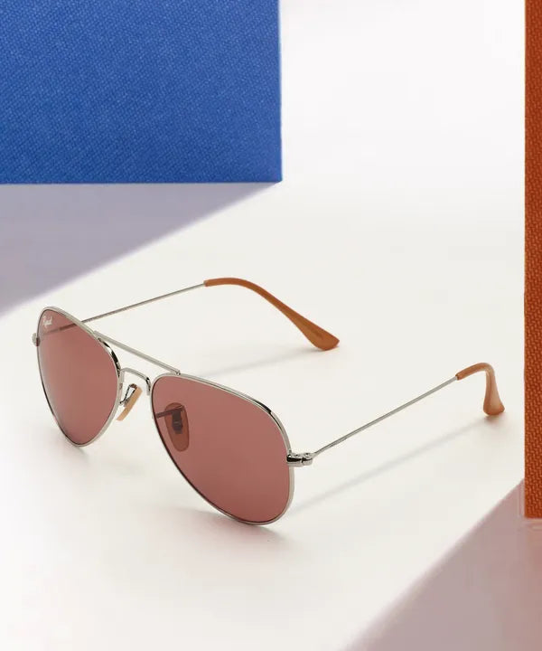 UV-Protected Silver Pink Aviator Sunglasses for Men and Women - FunkyTradition