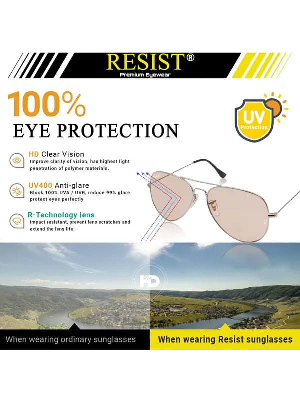 UV-Protected Silver Pink Aviator Sunglasses for Men and Women - FunkyTradition
