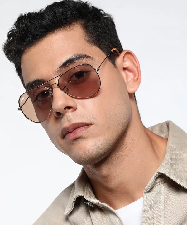 UV-Protected Silver Pink Aviator Sunglasses for Men and Women - FunkyTradition