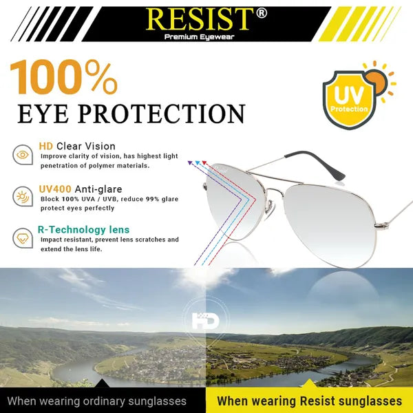 UV-Protected Silver Reflector Aviator Sunglasses for Men & Women- FunkyTradition