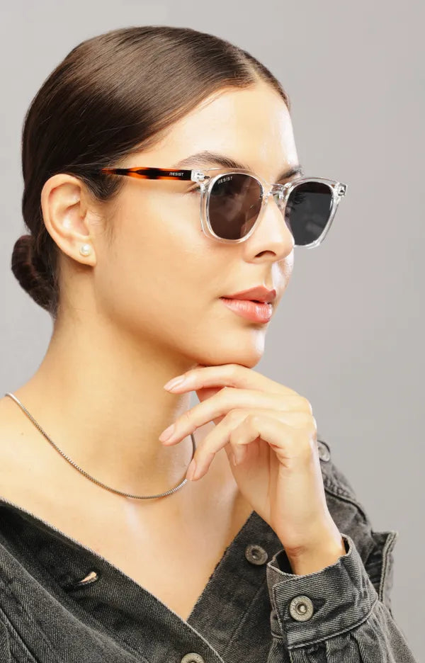 UV-Protected White Tiger Black Wayfarer Sunglasses for Men & Women- FunkyTradition