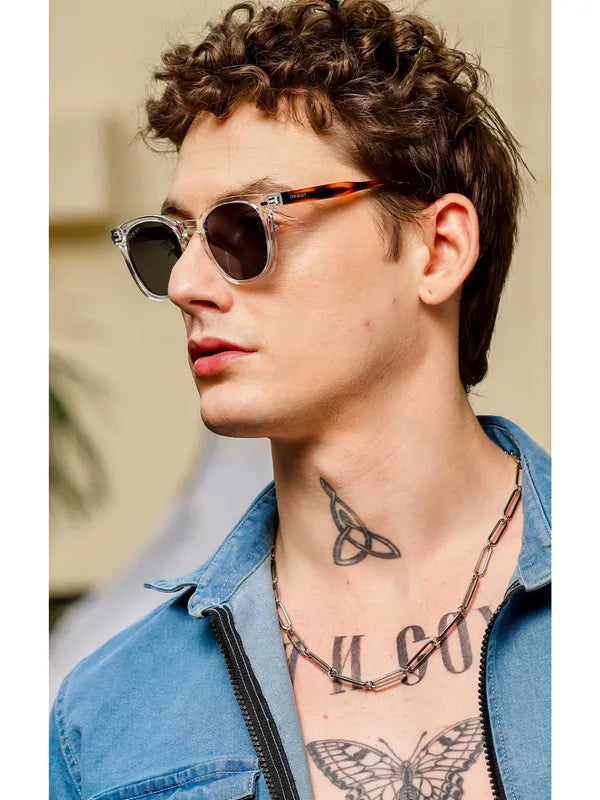 UV-Protected White Tiger Black Wayfarer Sunglasses for Men & Women- FunkyTradition