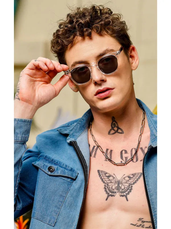 UV-Protected White Tiger Black Wayfarer Sunglasses for Men & Women- FunkyTradition