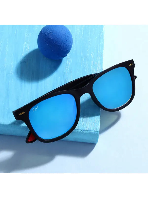 UV Protected Black Aqua Reflector Wayfarer Sunglasses for Men and Women- FunkyTradition