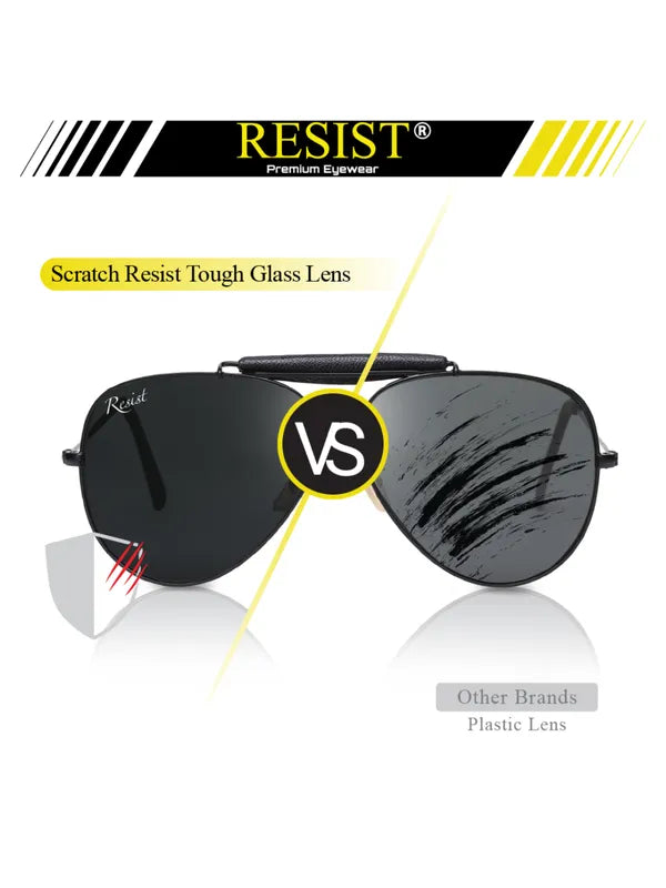 UV Protected Black Aviator Sunglasses For Men & Women- FunkyTradition