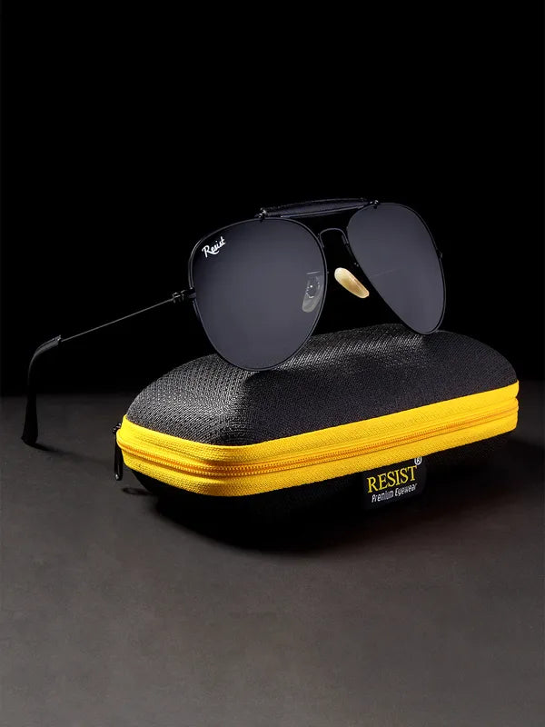 UV Protected Black Aviator Sunglasses For Men & Women- FunkyTradition