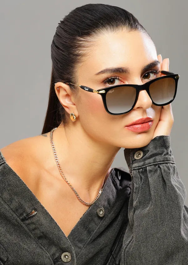 UV Protected Black Brown Wayfarer Sunglasses For Men & Women- FunkyTradition