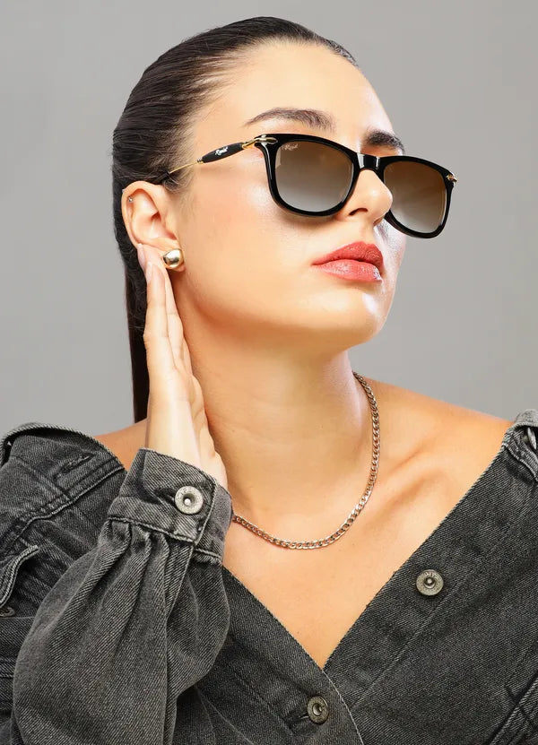 UV Protected Black Brown Wayfarer Sunglasses For Men & Women- FunkyTradition