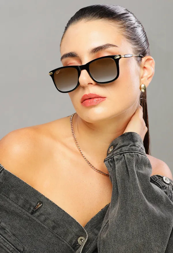 UV Protected Black Brown Wayfarer Sunglasses For Men & Women- FunkyTradition