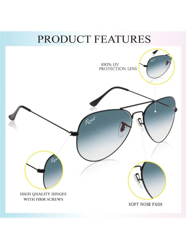 UV Protected Black Gradient Aviator Sunglasses for Men and Women- FunkyTradition