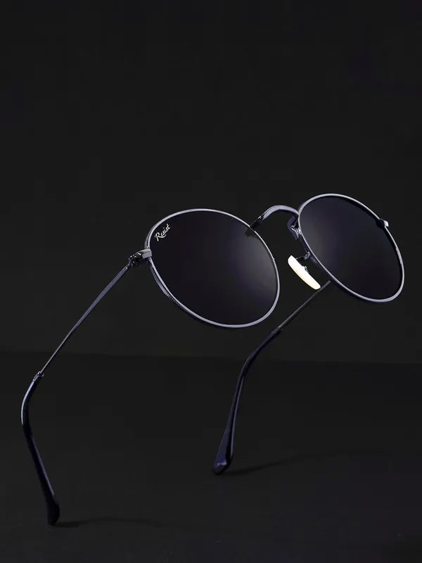 UV Protected Black Round Sunglasses For Men & Women- FunkyTradition