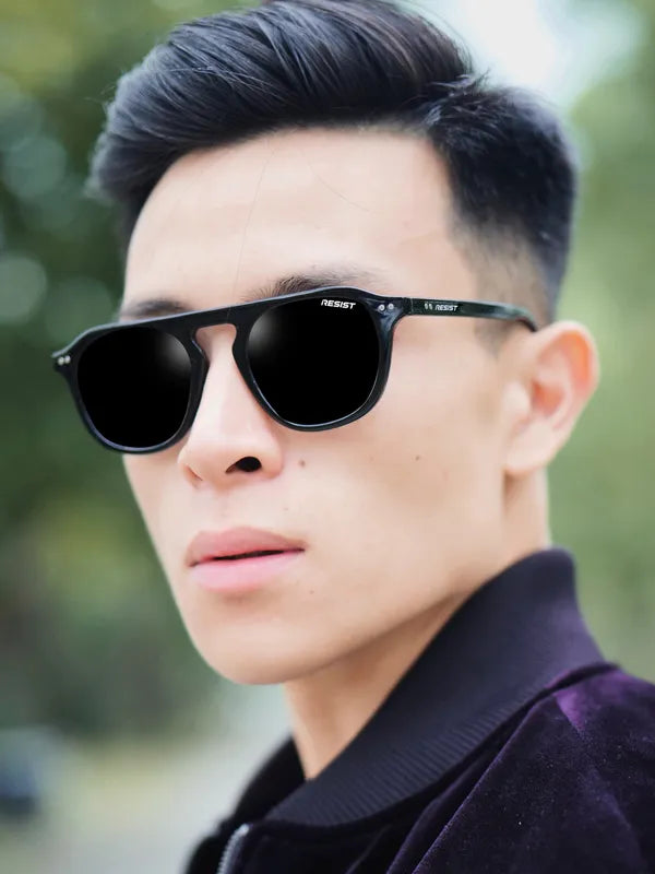 UV Protected Black Round Sunglasses for Men & Women – Classic Style with Full UV Protection- FunkyTradition
