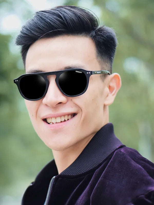UV Protected Black Round Sunglasses for Men & Women – Classic Style with Full UV Protection- FunkyTradition