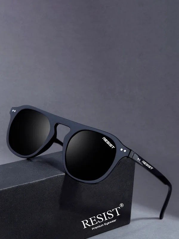 UV Protected Black Round Sunglasses for Men & Women – Classic Style with Full UV Protection- FunkyTradition