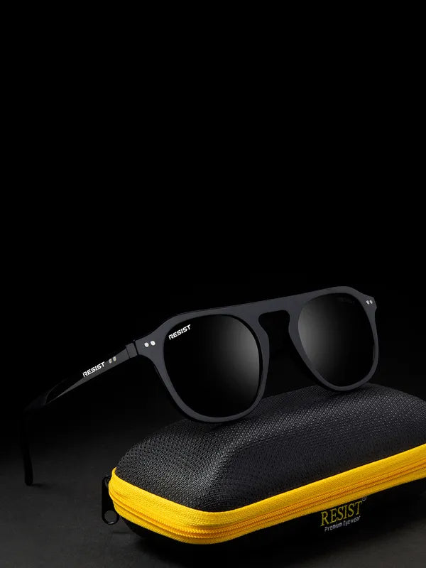 UV Protected Black Round Sunglasses for Men & Women – Classic Style with Full UV Protection- FunkyTradition
