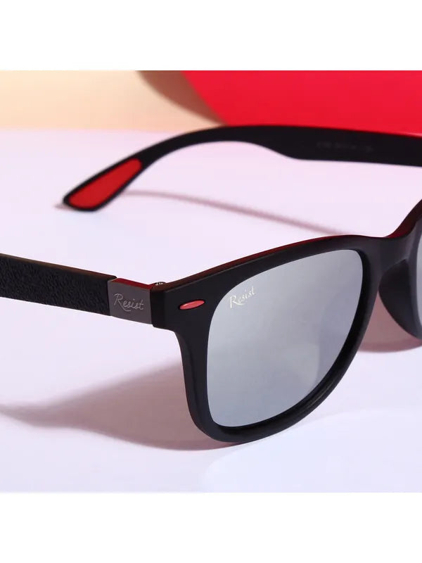 UV Protected Black Silver Reflector Wayfarer Sunglasses for Men and Women- FunkyTradition
