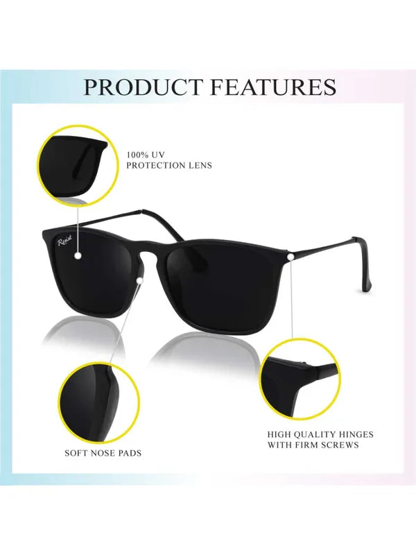 UV Protected Black Wayfarer Sunglasses For Men & Women- FunkyTradition