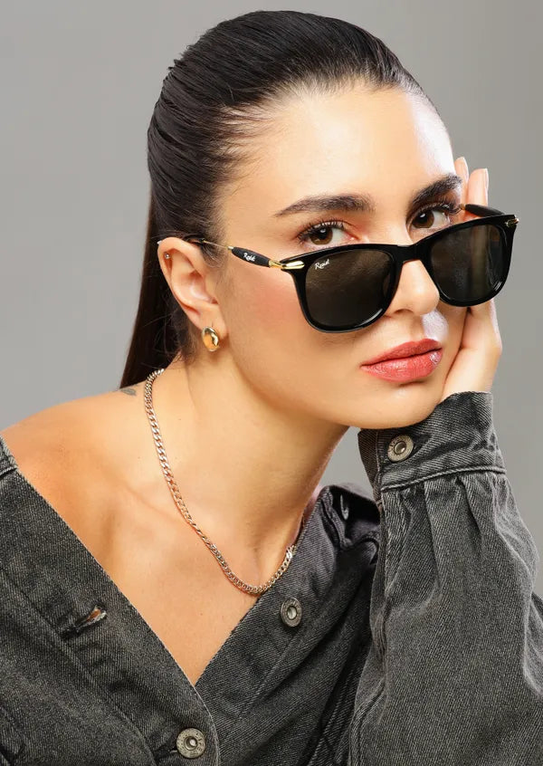 UV Protected Black Wayfarer Sunglasses For Men & Women- FunkyTradition