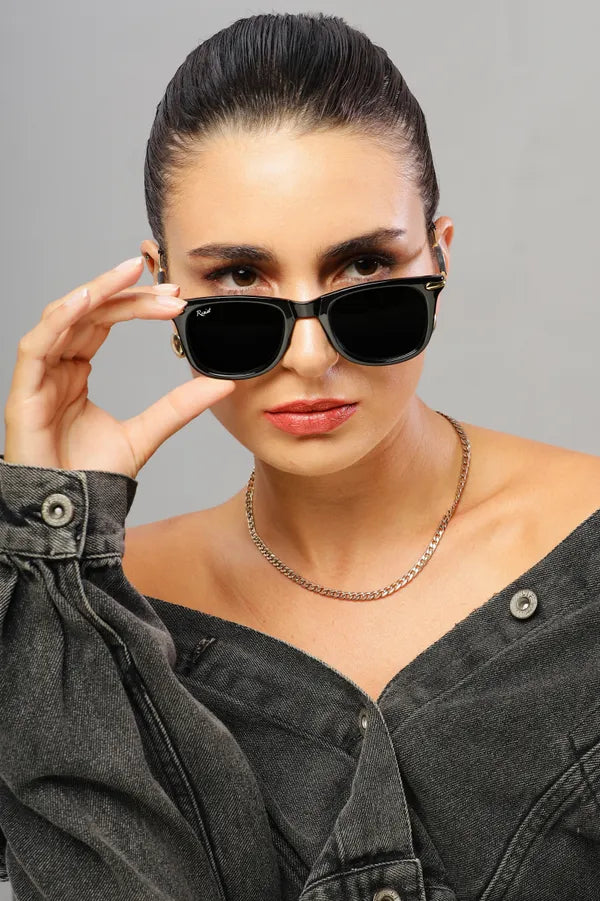 UV Protected Black Wayfarer Sunglasses For Men & Women- FunkyTradition