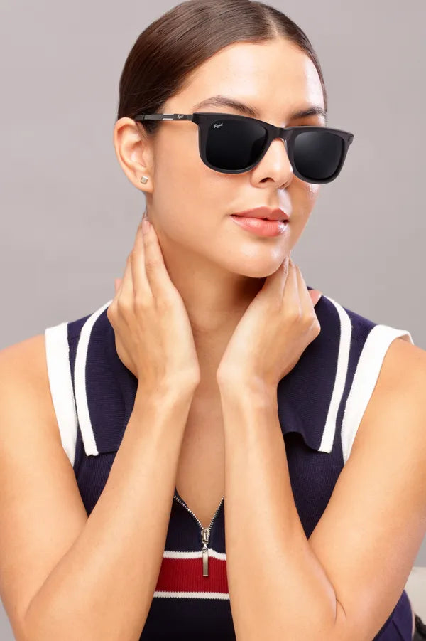 UV Protected Black Wayfarer Sunglasses For Men & Women- FunkyTradition