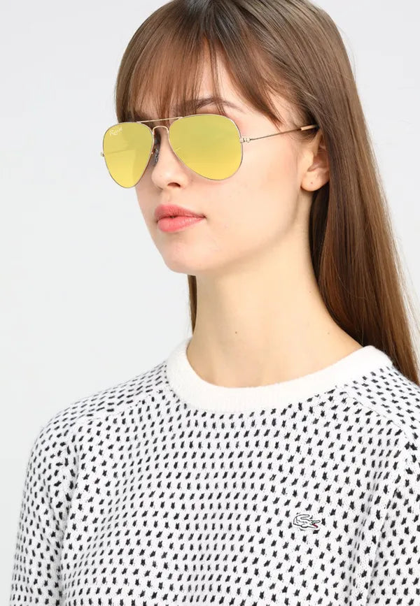 UV Protected Gold Yellow Night Vision Aviator Sunglasses for Men and Women- FunkyTradition