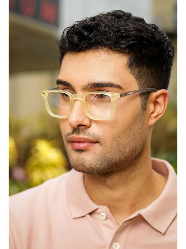 UV Protected Yellow Grey Clear Wayfarer Sunglasses For Men & Women- FunkyTradition