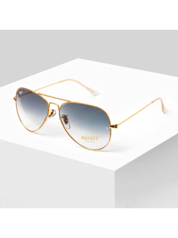 UV Protected Gold Black Gradient Aviator Sunglasses for Men and Women- FunkyTradition