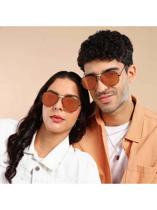 UV Protected Black Pink Night Vision Aviator Sunglasses for Men and Women- FunkyTradition