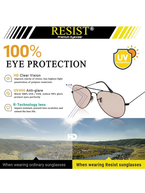 UV Protected Black Pink Night Vision Aviator Sunglasses for Men and Women- FunkyTradition