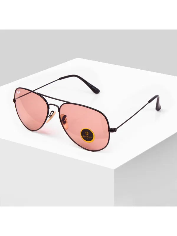 UV Protected Black Pink Night Vision Aviator Sunglasses for Men and Women- FunkyTradition
