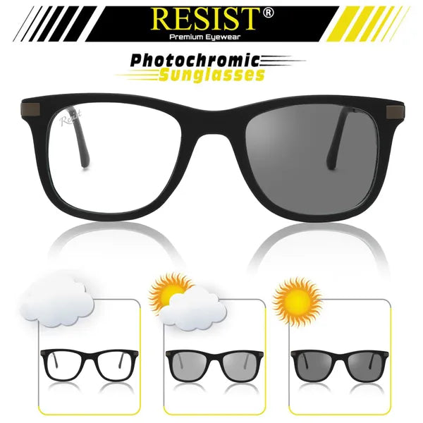 Photochromic and UV Protected Black Wayfarer Sunglasses For Men & Women- FunkyTradition