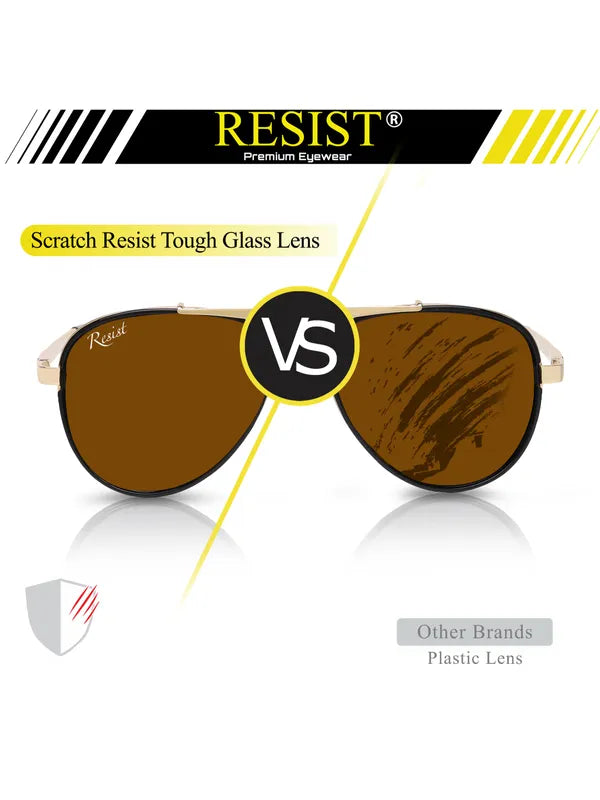 UV Protected Gold Brown Wayfarer Sunglasses For Men & Women- FunkyTradition