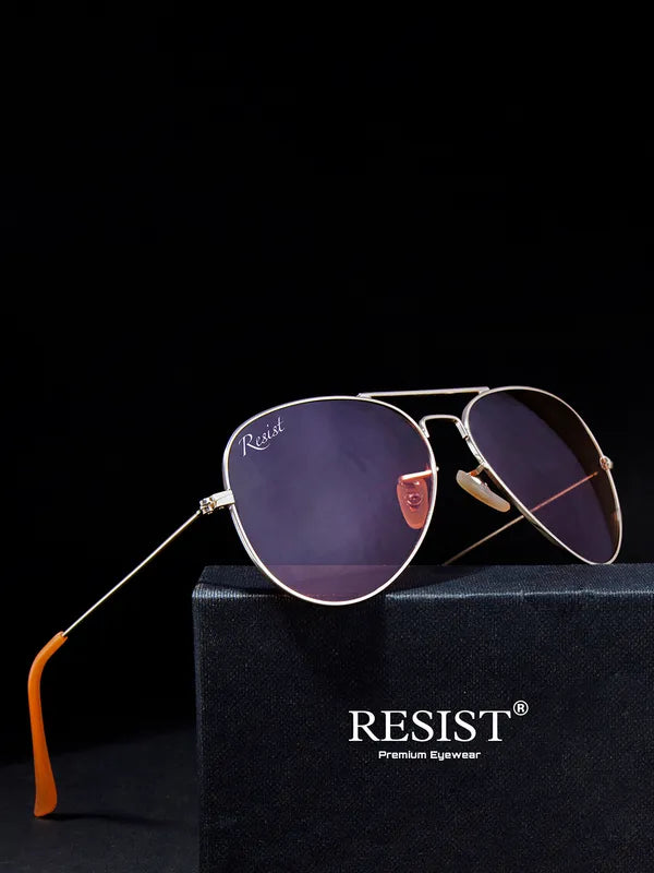 UV Protected Gold Pink Night Vision Aviator Sunglasses for Men and Women- FunkyTradition