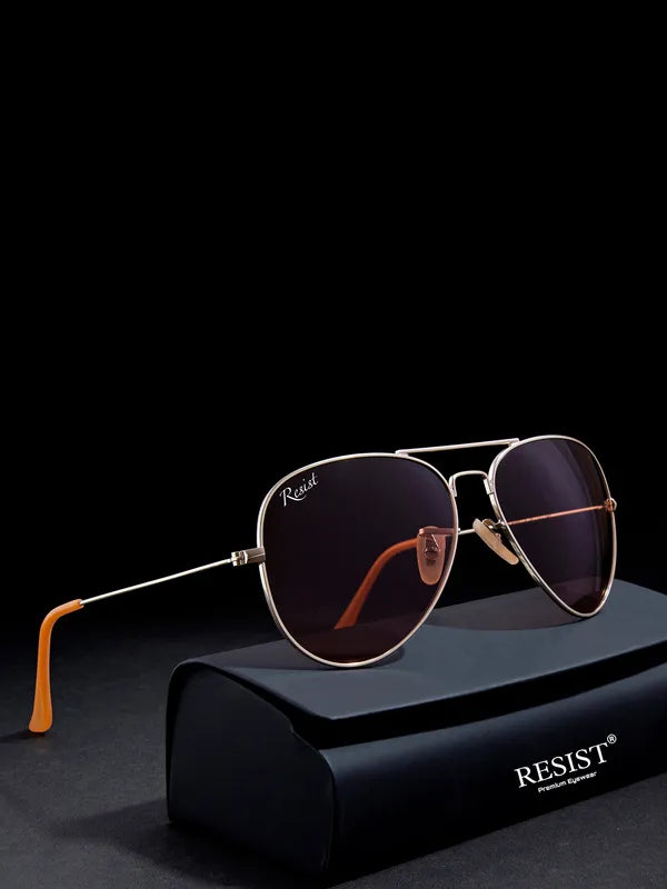 UV Protected Gold Pink Night Vision Aviator Sunglasses for Men and Women- FunkyTradition