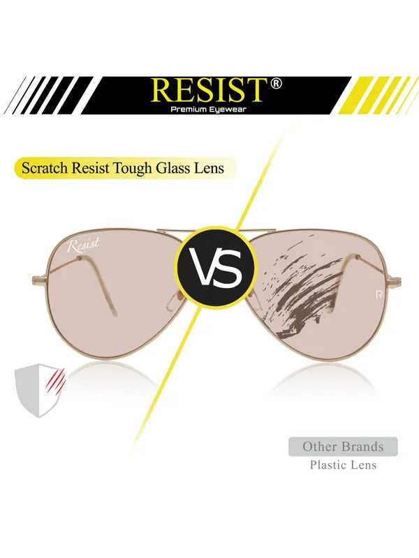 UV Protected Gold Pink Night Vision Aviator Sunglasses for Men and Women- FunkyTradition