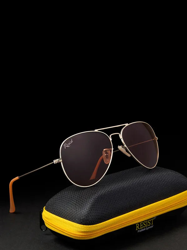 UV Protected Gold Pink Night Vision Aviator Sunglasses for Men and Women- FunkyTradition