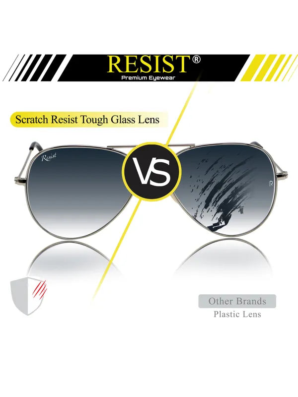 UV Protected Silver Black Gradient Aviator Sunglasses for Men and Women- FunkyTradition