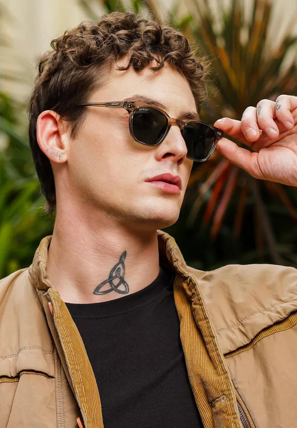 Unique UV Protected Brown Green Wayfarer Sunglasses For Men & Women- FunkyTradition