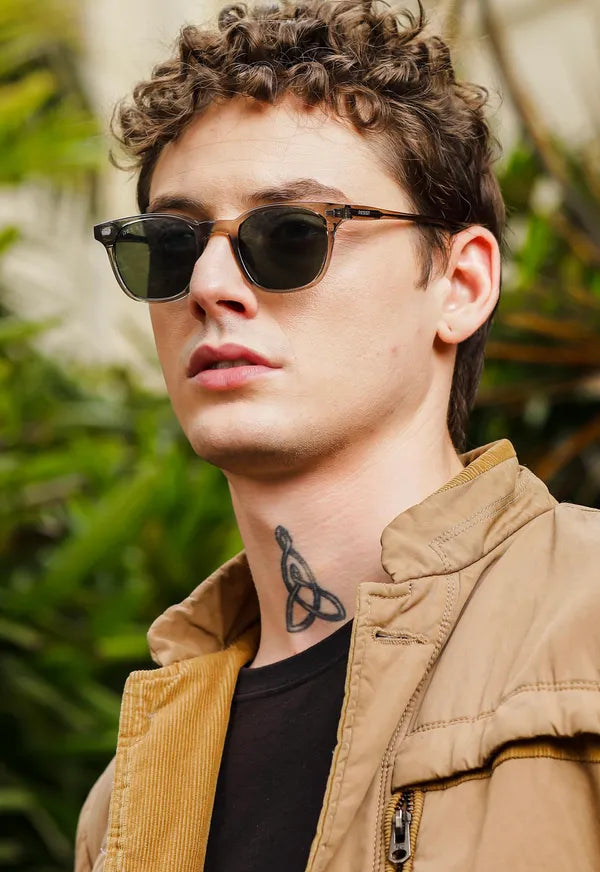 Unique UV Protected Brown Green Wayfarer Sunglasses For Men & Women- FunkyTradition